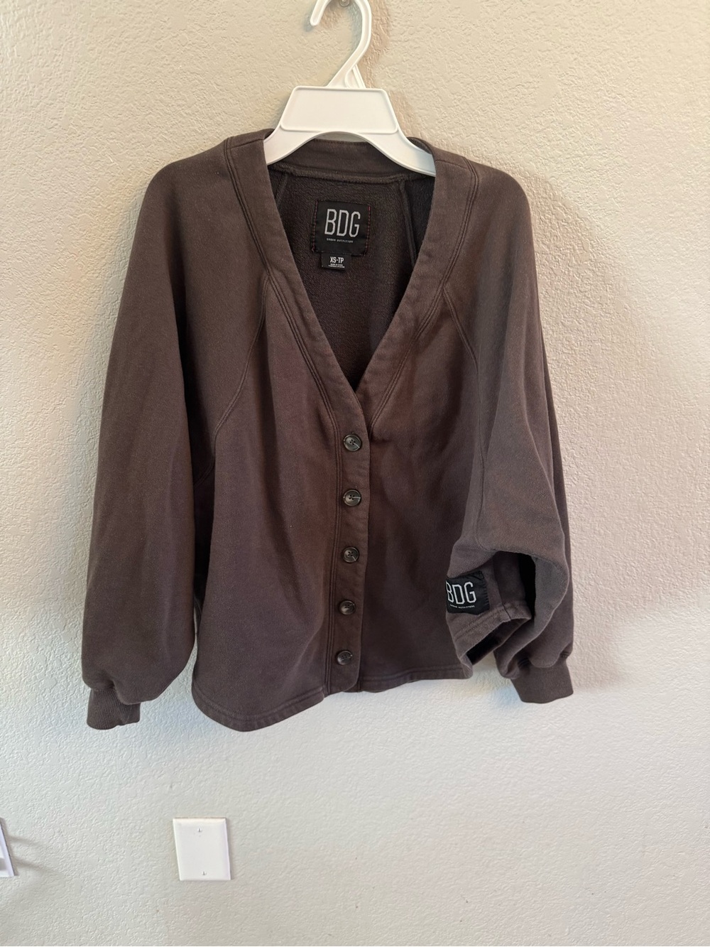 BDG Urban Outfitters Oversized Fleece Button-Front Cardigan XS